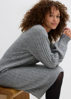 bonprix bonprix Vestido de punto Gris jaspeado Hot