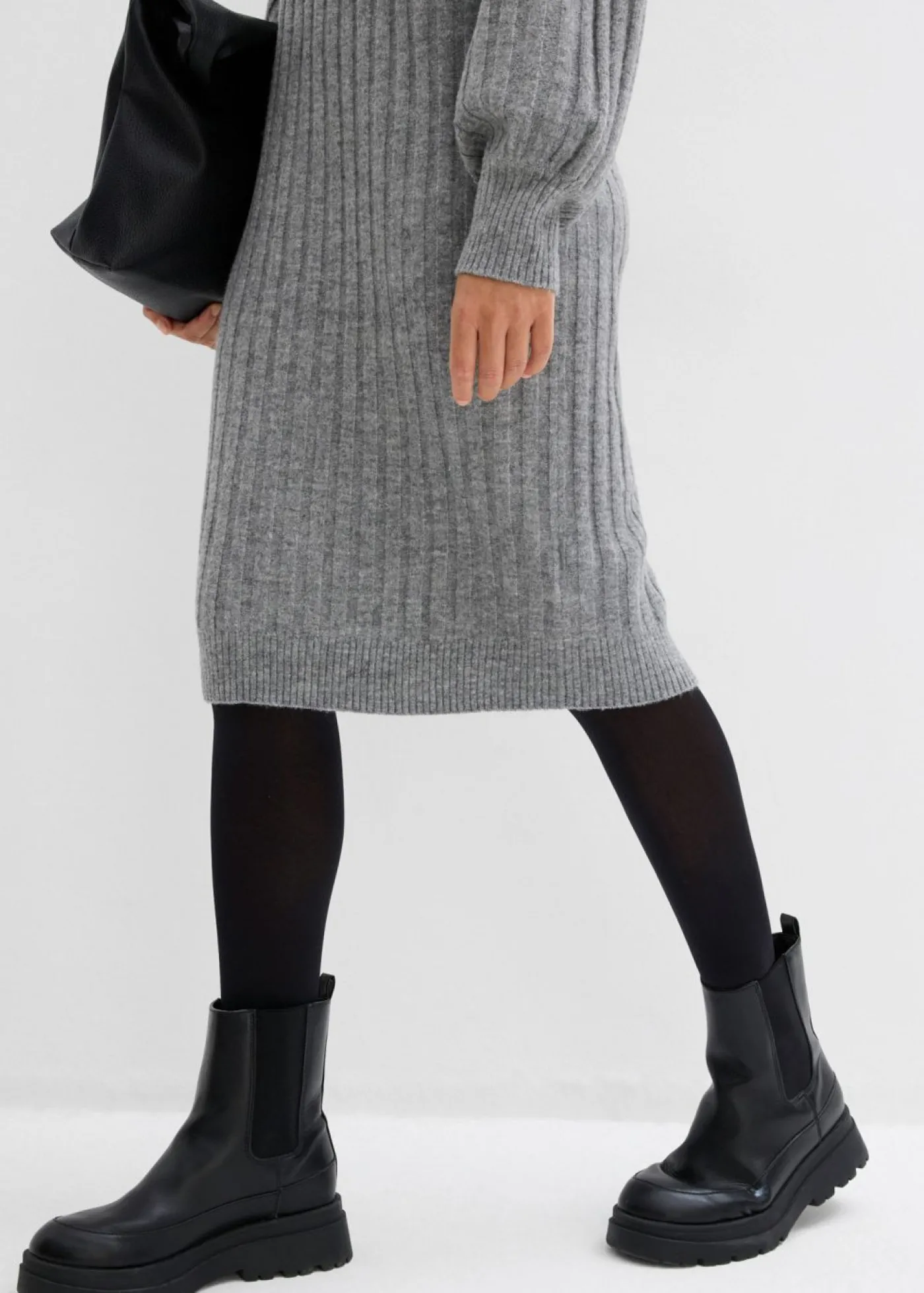 bonprix bonprix Vestido de punto Gris jaspeado Hot