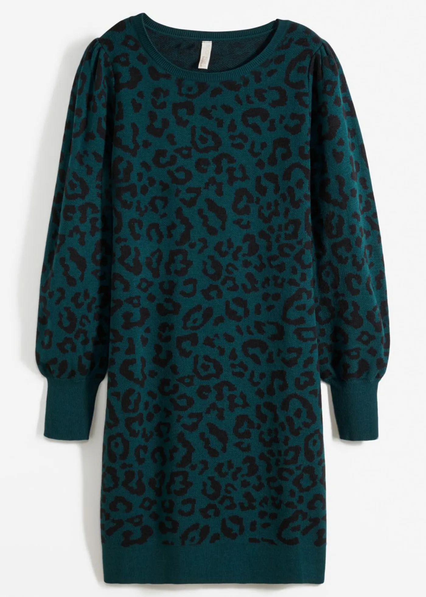bonprix bonprix Vestido de punto Verde oscuro de leopardo Best