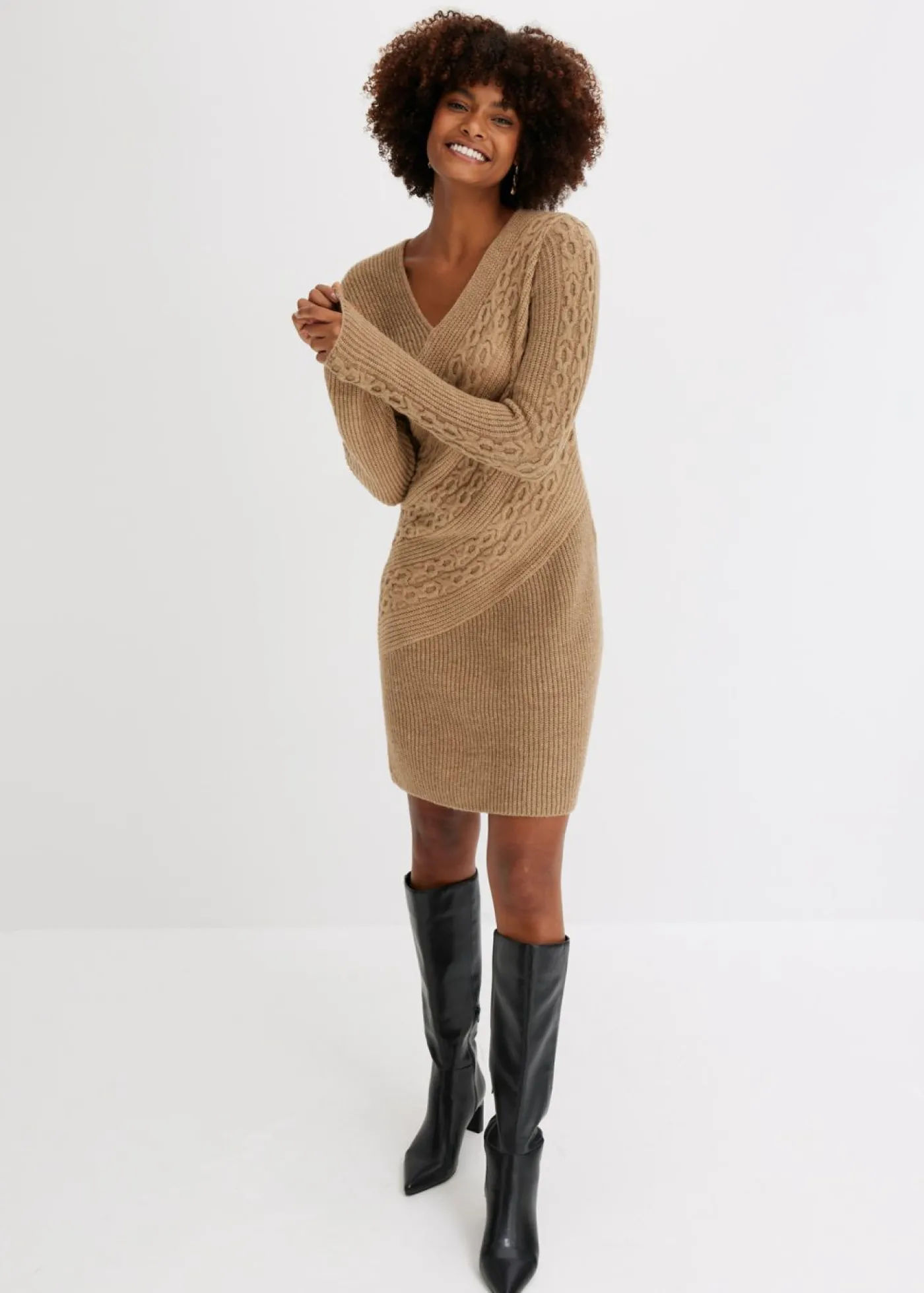 bonprix bonprix Vestido de punto Marrón claro Best