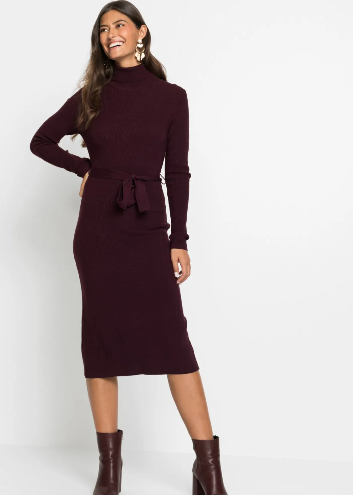 bonprix bonprix Vestido de punto rojo burdeos Hot