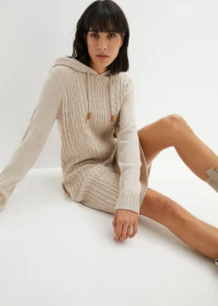 bonprix bonprix Vestido de punto Crudo jaspeado Outlet