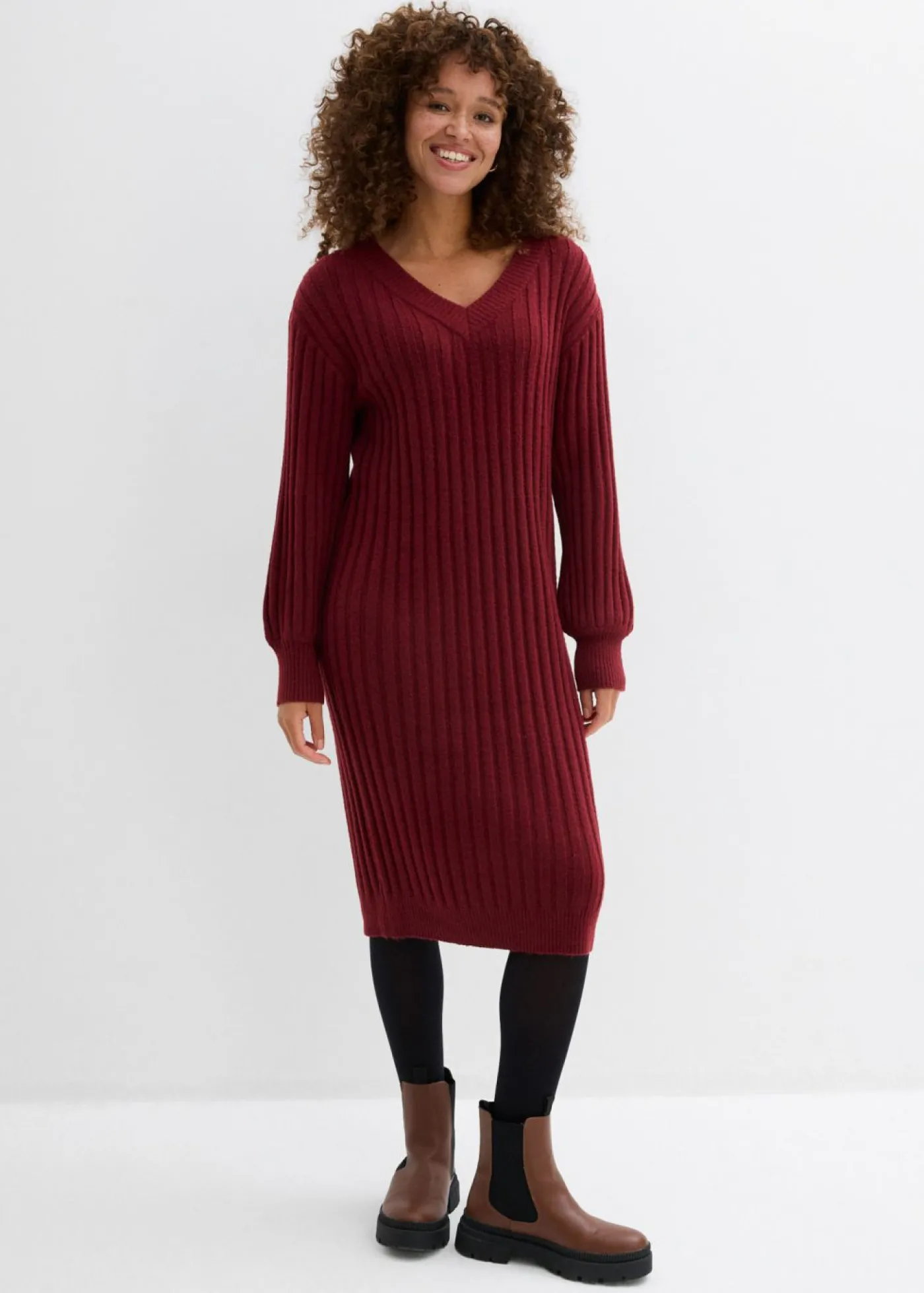bonprix bonprix Vestido de punto Rojo rubí
