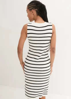bonprix bonprix Vestido de punto blanco lana-negro con rayas Best