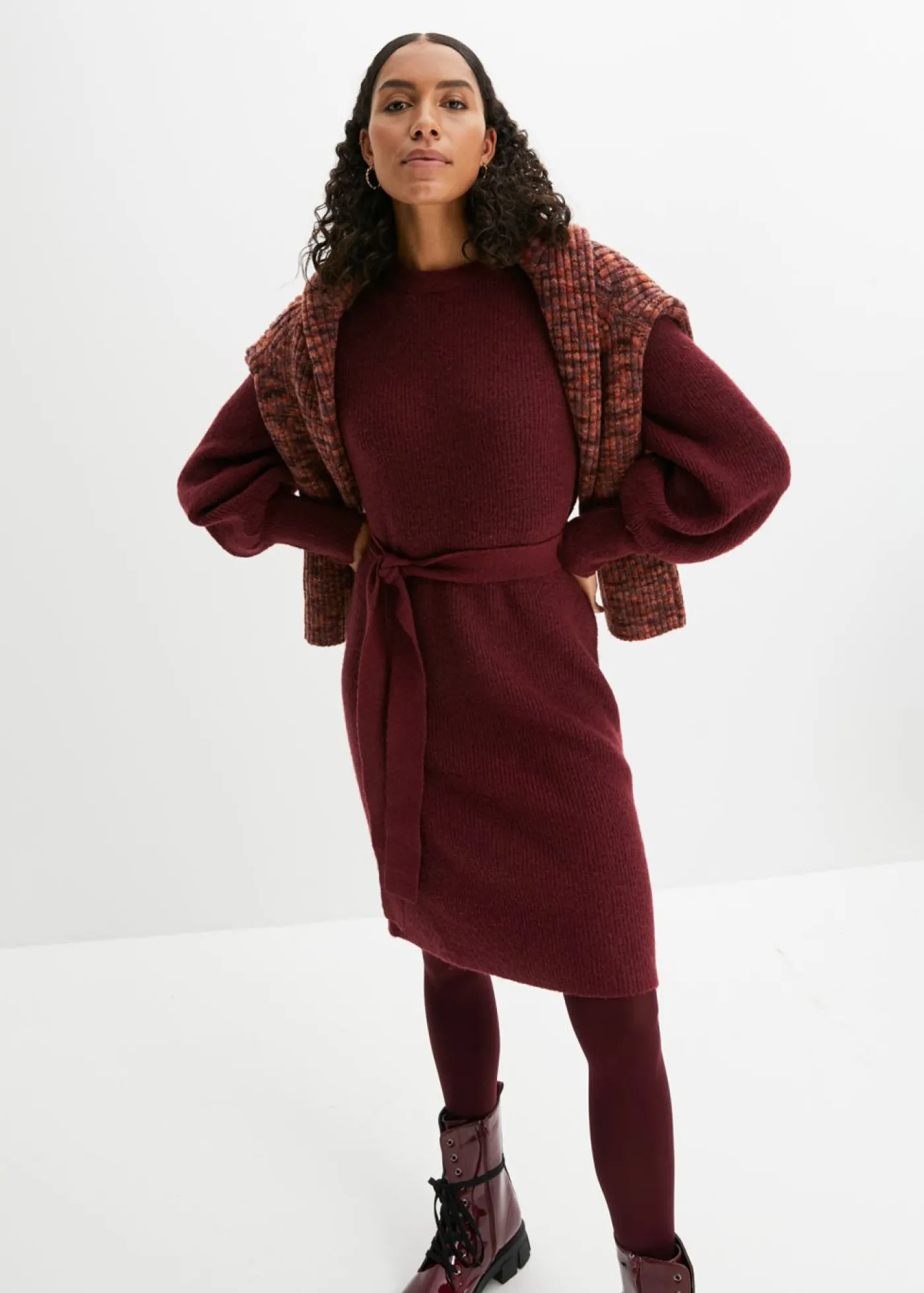 bonprix bonprix Vestido de punto rojo avellana moteado Best