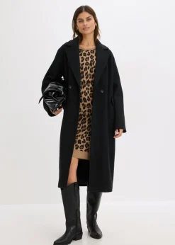 bonprix bonprix Vestido de punto Beige con estampado de leopardo Clearance