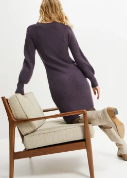 bonprix bonprix Vestido de punto ciruela moteado New