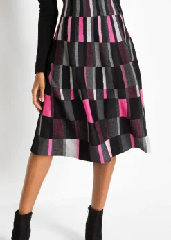 bonprix bonprix Vestido de punto a cuadros Gris-negro-rosa de cuadros Outlet