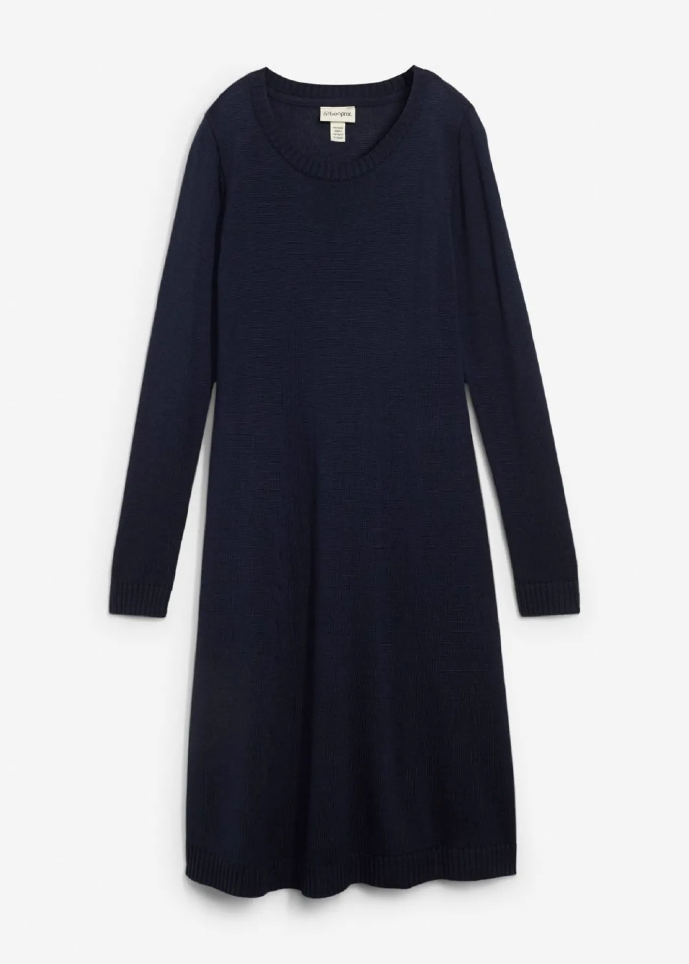 bonprix bonprix Vestido de punto acampanado Azul marino