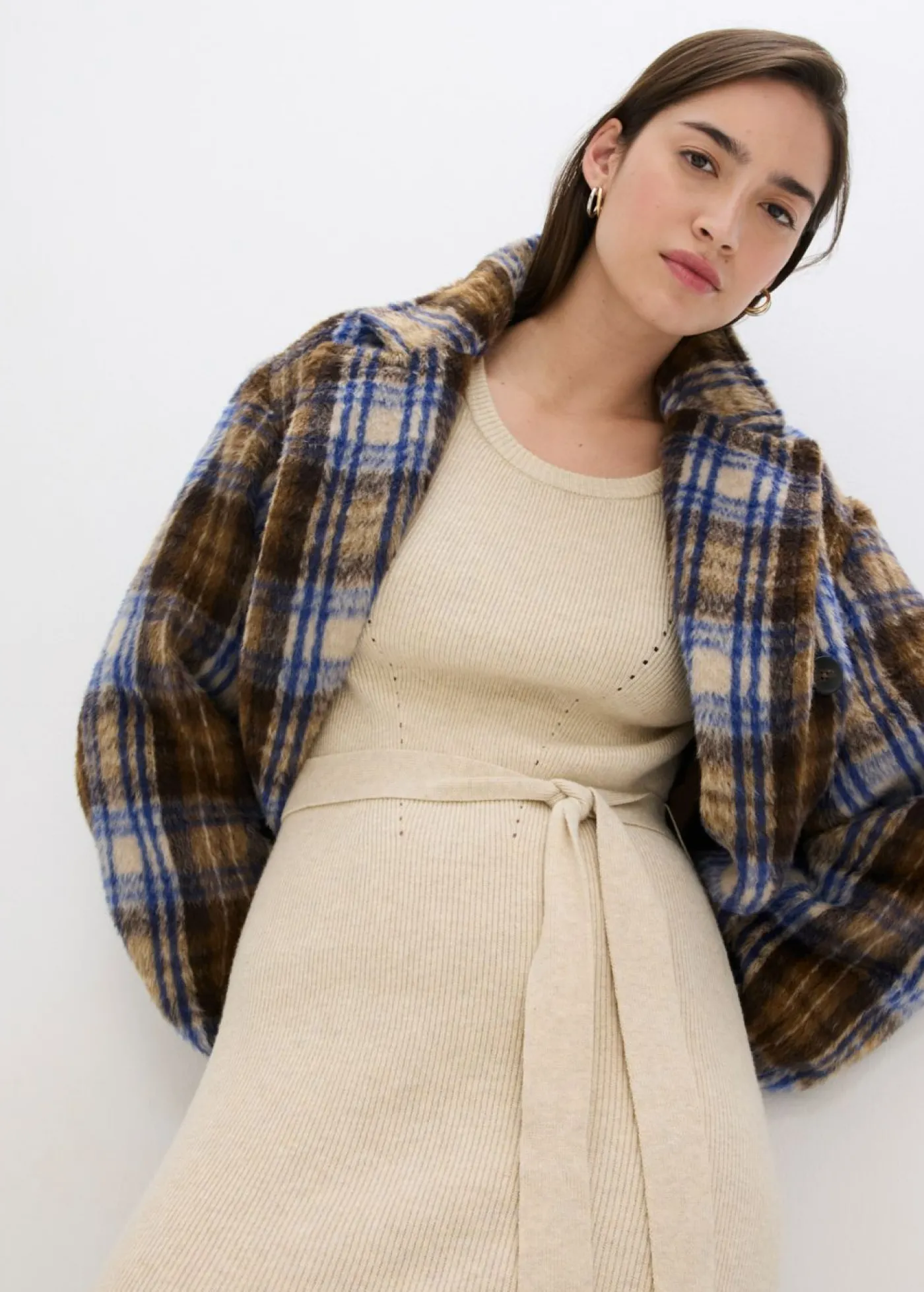 bonprix bonprix Vestido de punto acanalado de mezcla de viscosa fluida gris guijarro moteado Outlet