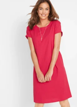 bonprix bonprix Vestido de punto con algodón orgánico puro Rojo