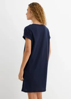 bonprix bonprix Vestido de punto con algodón orgánico puro Azul marino Hot