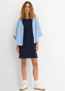 bonprix bonprix Vestido de punto con algodón orgánico puro Azul marino Hot