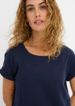 bonprix bonprix Vestido de punto con algodón orgánico puro Azul marino Hot