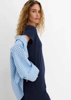 bonprix bonprix Vestido de punto con algodón orgánico puro Azul marino Hot