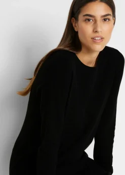 bonprix bonprix Vestido de punto con algodón reciclado Negro Best