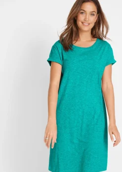bonprix bonprix Vestido de punto con algodón orgánico puro Turquesa mate Hot