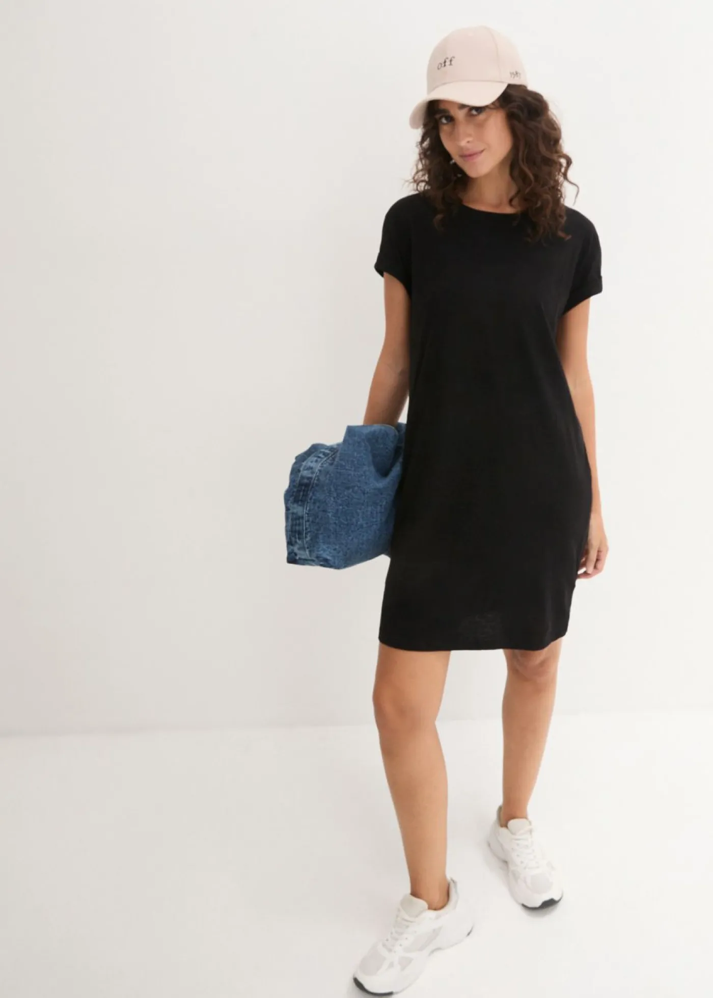 bonprix bonprix Vestido de punto con algodón orgánico puro Negro