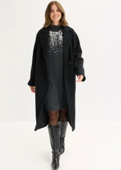 bonprix bonprix Vestido de punto con aplicaciones de lentejuelas Antracita jaspeado Discount