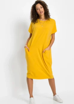 bonprix bonprix Vestido de punto con bolsillos rojo avellana Online