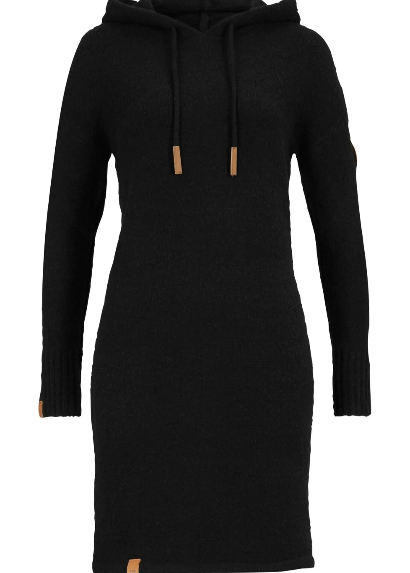 bonprix bonprix Vestido de punto con capucha Negro Sale