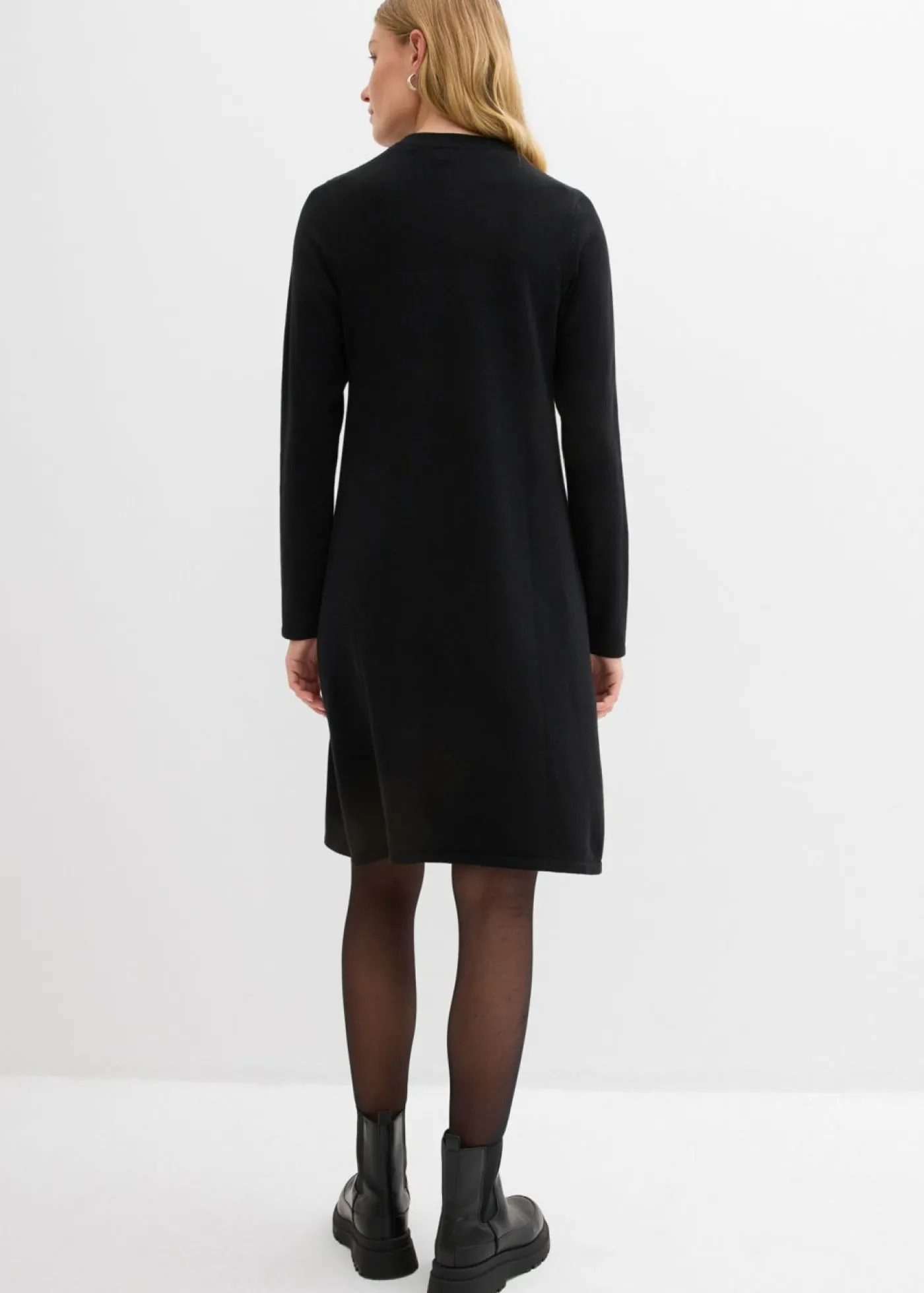 bonprix bonprix Vestido de punto con corte en A Negro New