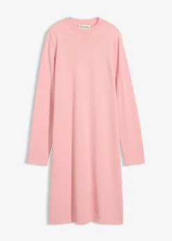 bonprix bonprix Vestido de punto con corte en A rosa ceniza moteado Clearance
