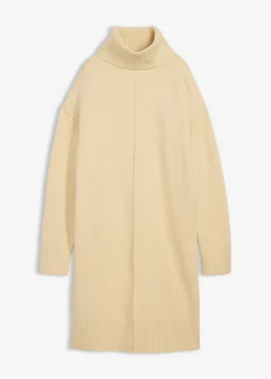 bonprix bonprix Vestido de punto con costura decorativa arena claro moteado