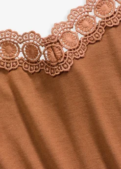 bonprix bonprix Vestido de punto con encaje Marrón castaño Sale