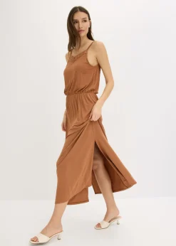 bonprix bonprix Vestido de punto con encaje Marrón castaño Sale