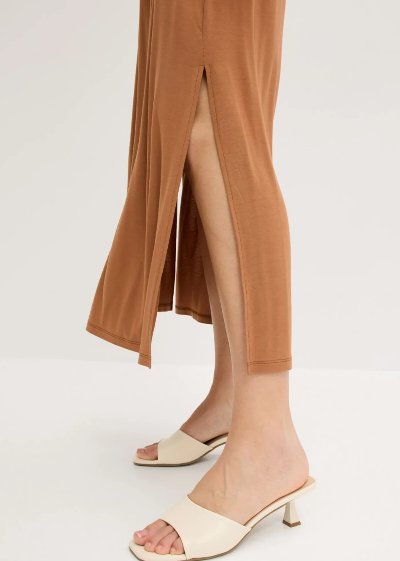 bonprix bonprix Vestido de punto con encaje Marrón castaño Sale