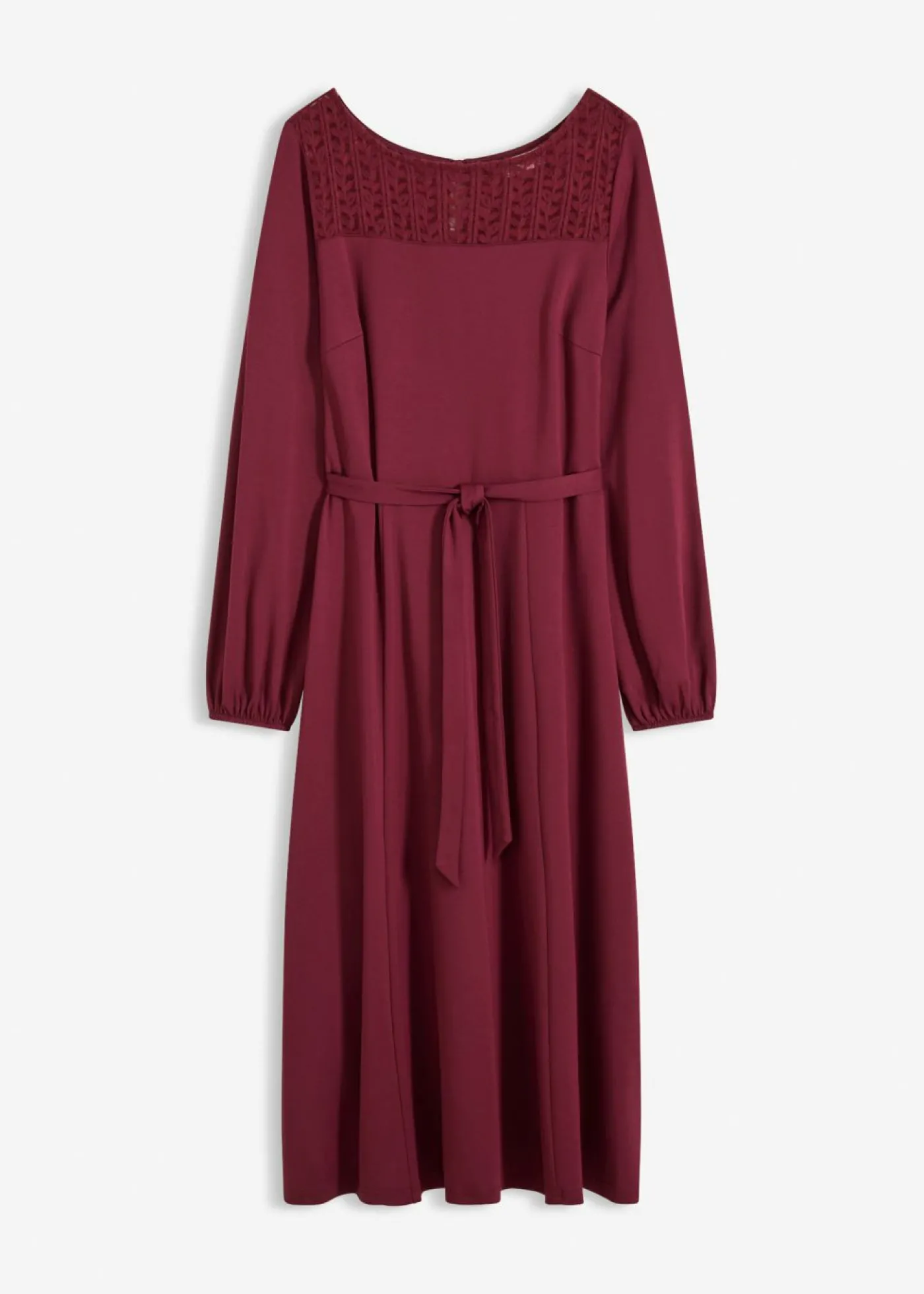 bonprix bonprix Vestido de punto con encaje rojo avellana Outlet