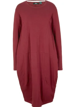 bonprix bonprix Vestido de punto con forma en O Burdeos Hot