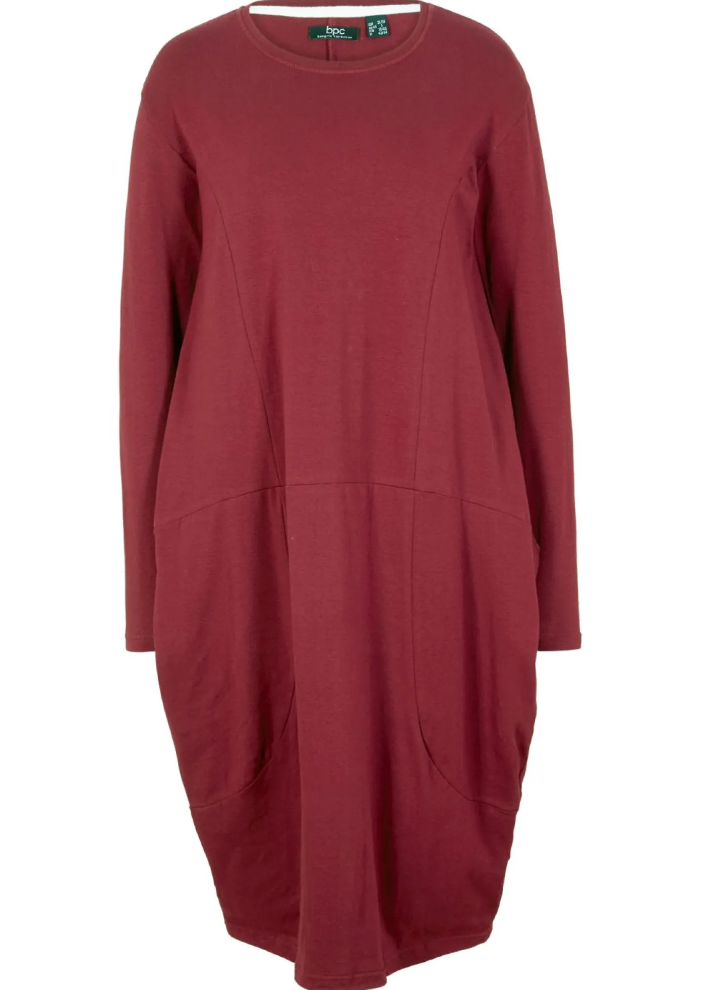 bonprix bonprix Vestido de punto con forma en O Burdeos Hot