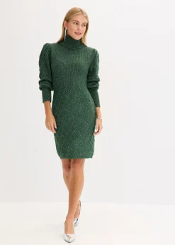 bonprix bonprix Vestido de punto con lentejuelas Verde oscuro Best