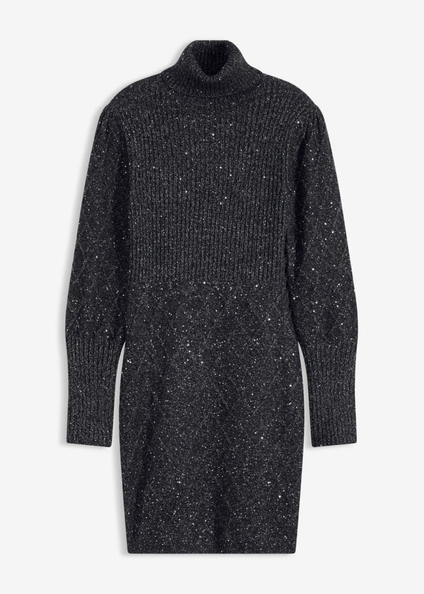 bonprix bonprix Vestido de punto con lentejuelas Negro Discount