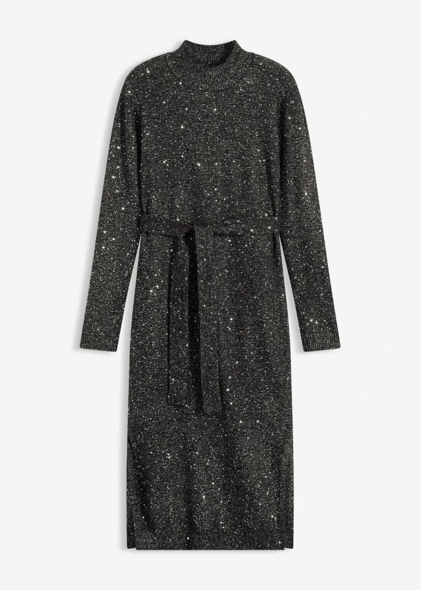 bonprix bonprix Vestido de punto con lentejuelas Negro New