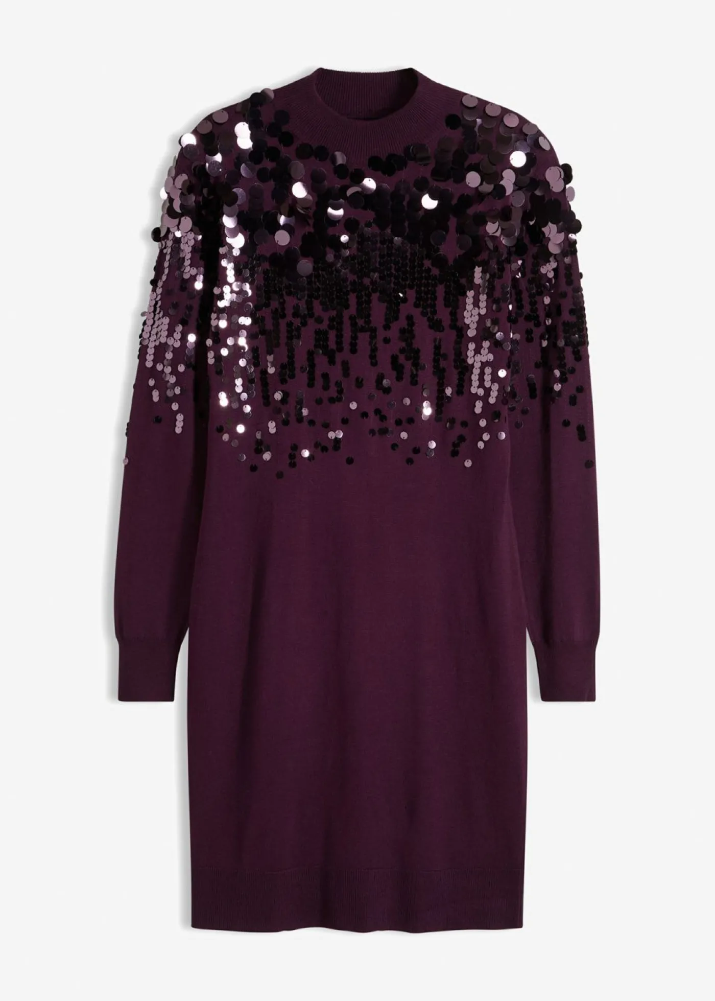 bonprix bonprix Vestido de punto con lentejuelas morado intenso Clearance