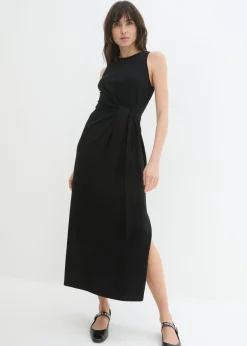 bonprix bonprix Vestido de punto con nudo Negro