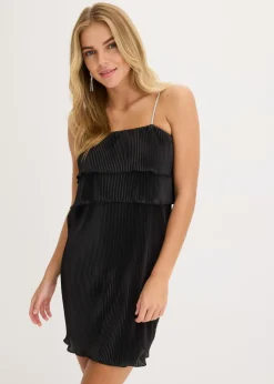 bonprix bonprix Vestido de punto con plisado Negro