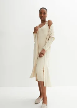 bonprix bonprix Vestido de punto con seda Arena jaspeado Sale