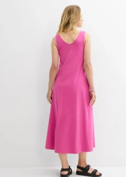 bonprix bonprix Vestido de punto de algodón puro fucsia Outlet