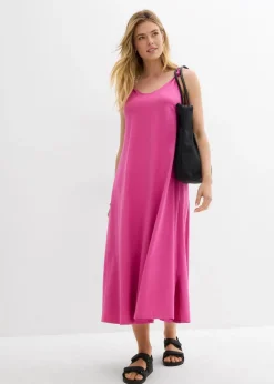 bonprix bonprix Vestido de punto de algodón puro fucsia Outlet