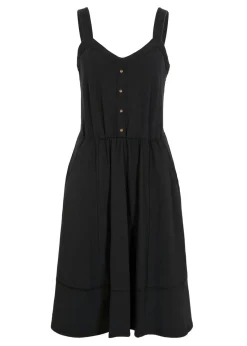 bonprix bonprix Vestido de punto de algodón Negro Hot