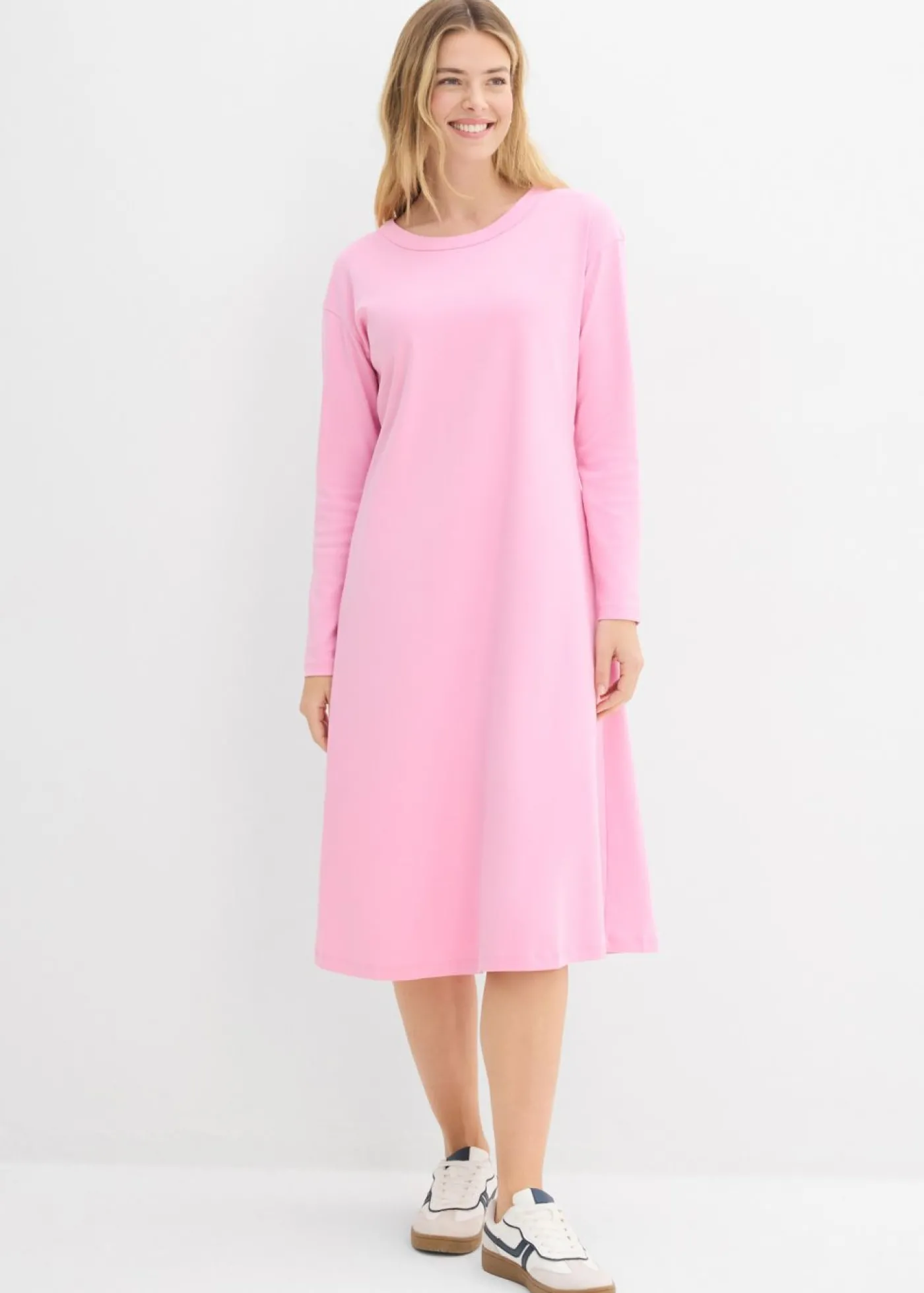 bonprix bonprix Vestido de punto de algodón orgánico puro pesado Rosa Discount