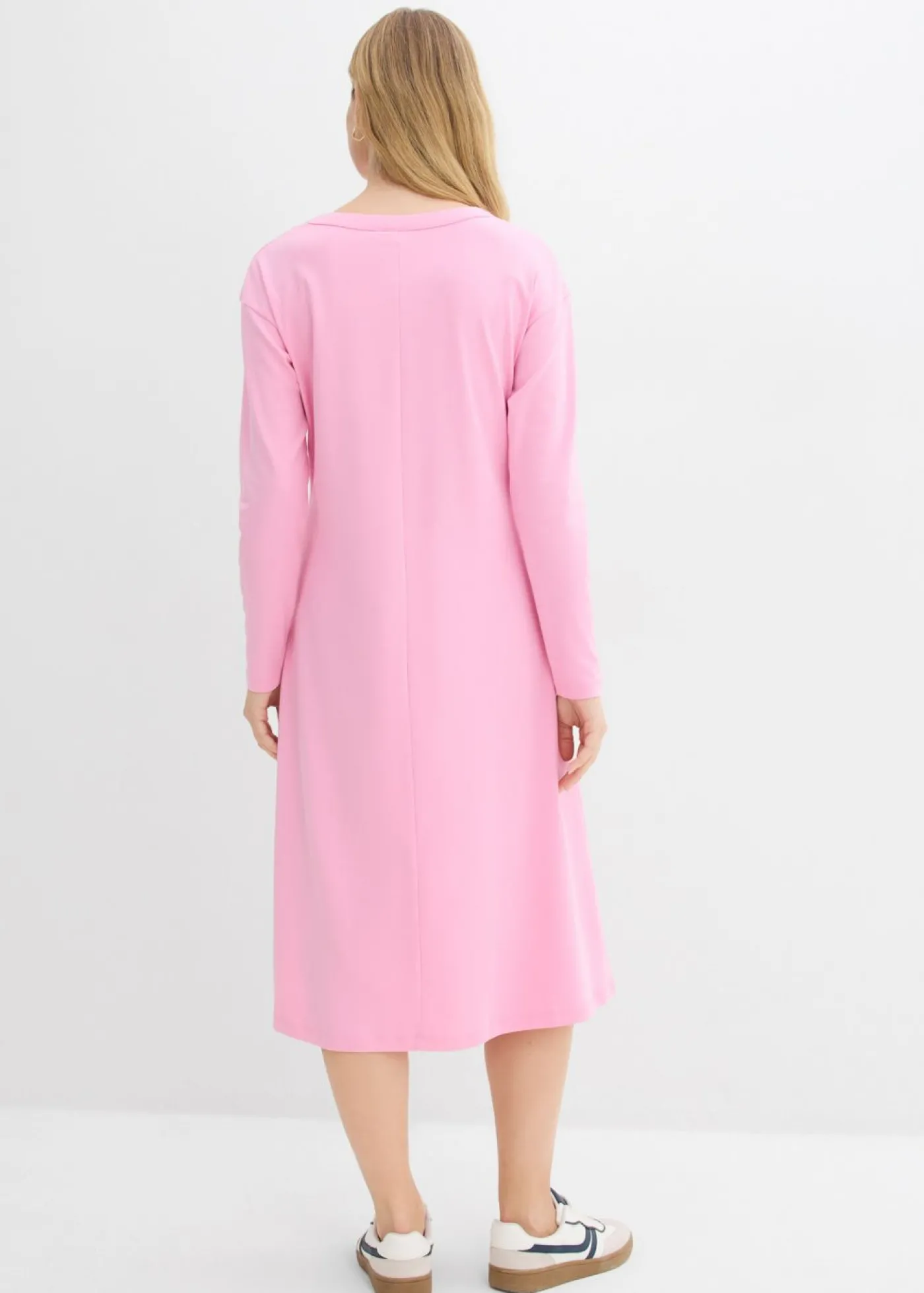 bonprix bonprix Vestido de punto de algodón orgánico puro pesado Rosa Discount
