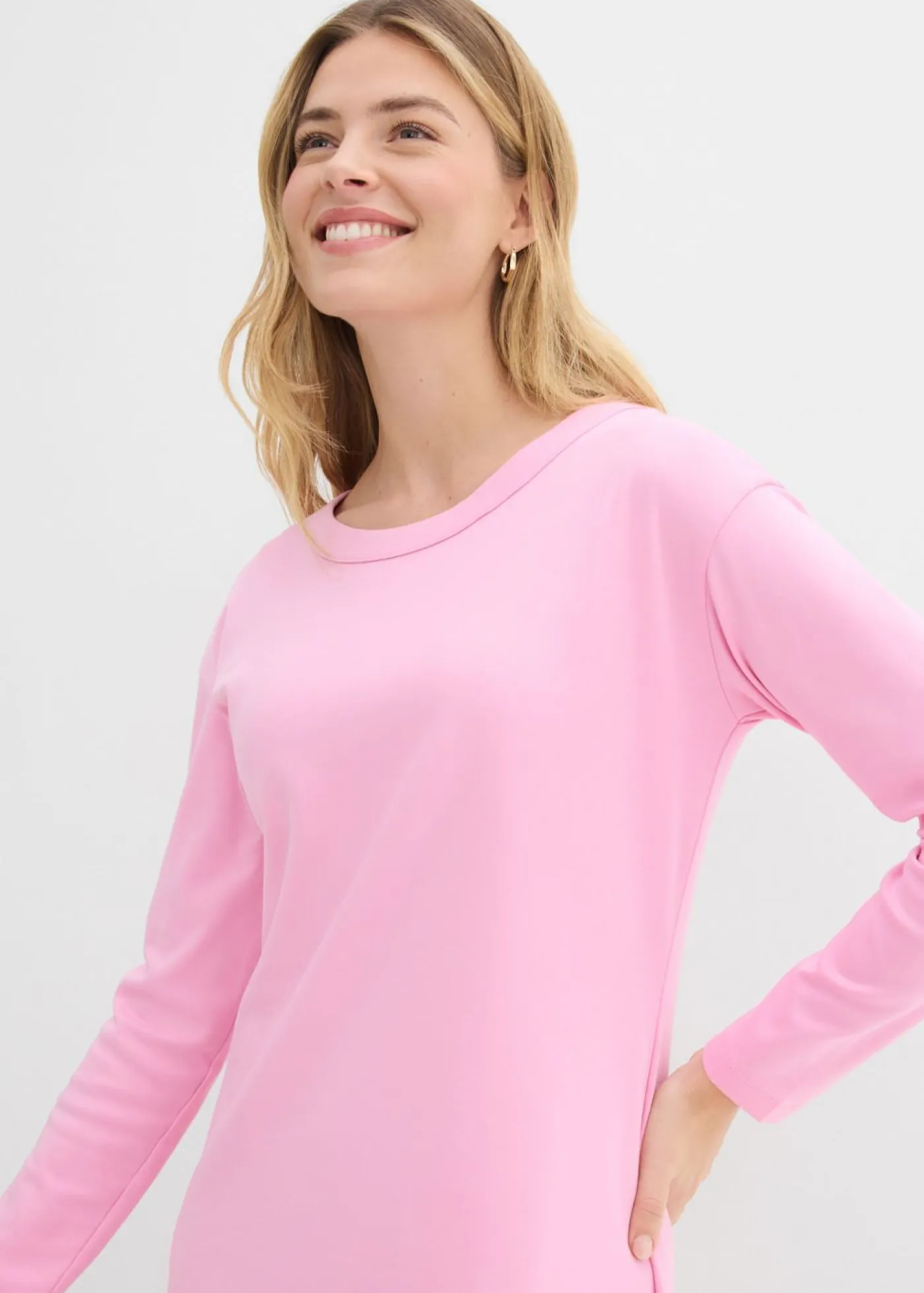 bonprix bonprix Vestido de punto de algodón orgánico puro pesado Rosa Discount