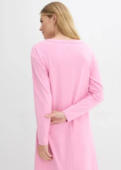 bonprix bonprix Vestido de punto de algodón orgánico puro pesado Rosa Discount