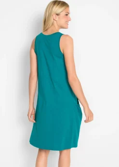 bonprix bonprix Vestido de punto de algodón con bolsillos Verde oliva
