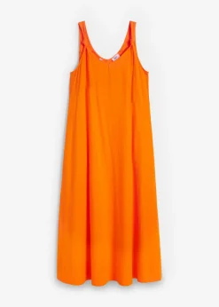 bonprix bonprix Vestido de punto de algodón puro Naranja cálido Outlet